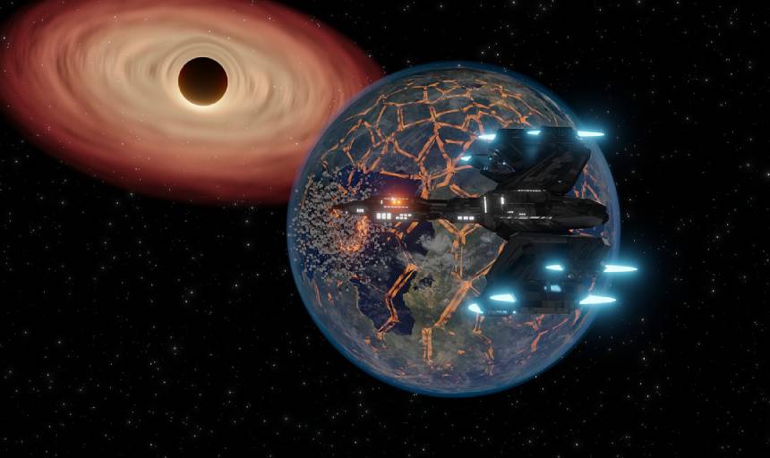黑洞与星际飞船（图片：pixabay）