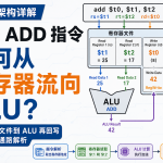 MIPS ADD 指令如何从寄存器流向 ALU？