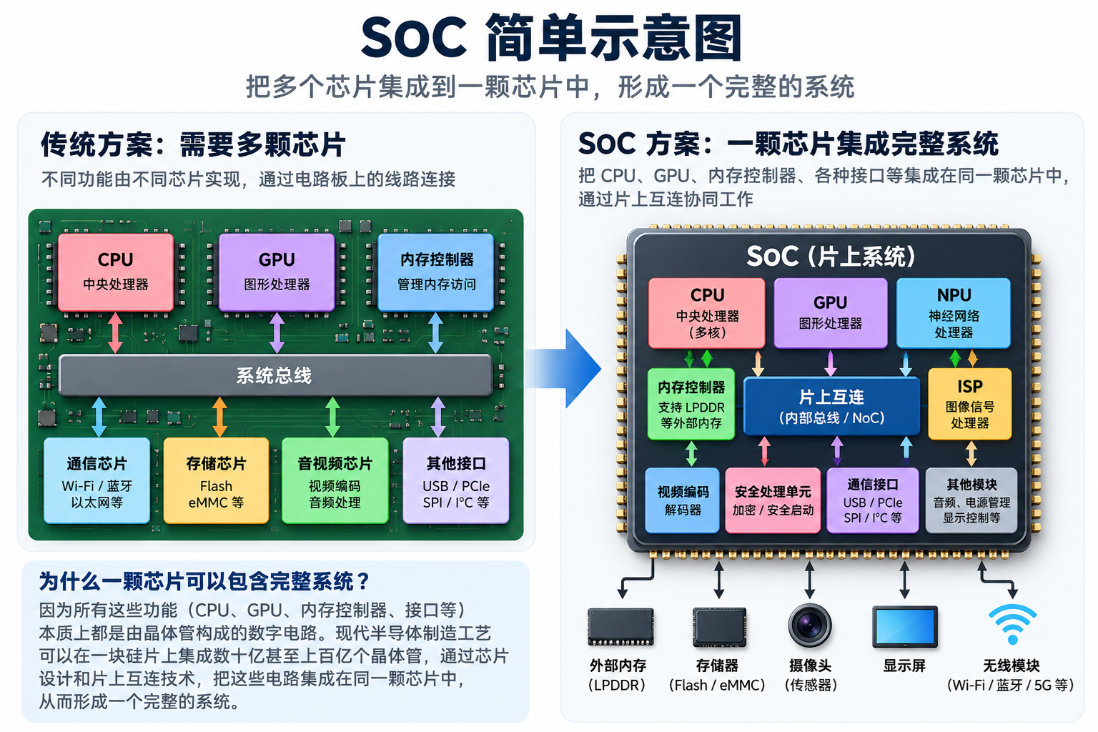 什么是 SoC?为什么一颗芯片可以包含一个完整系统? 什么是 SoC?为什么一颗芯片可以包含一个完整系统?